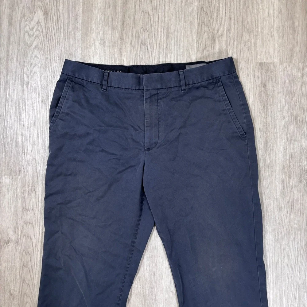 Bonobos Mens Washed Chino Pants Navy Blue Straight Leg 100% Cotton 35x36 (35x33)